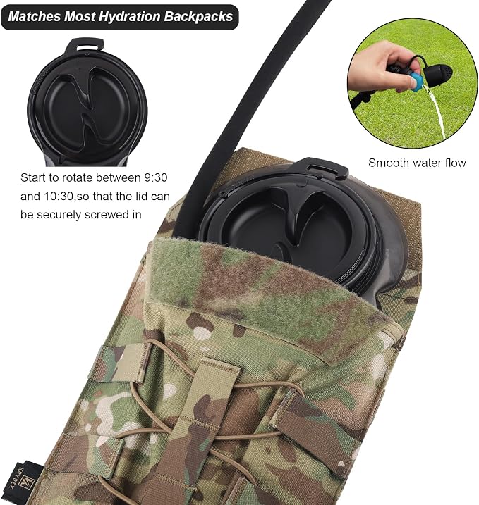 PETAC GEAR 1.5L / 3L Tactical Hydration Pack，Molle Carrier Pouch - Image 3