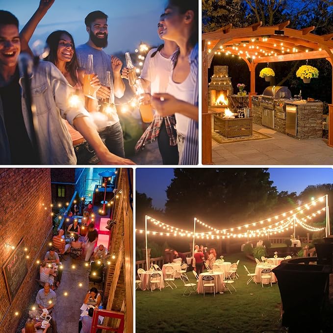 Brightever 100ft Outdoor G40 LED Globe String Lights Dimmable Waterproof - Image 7