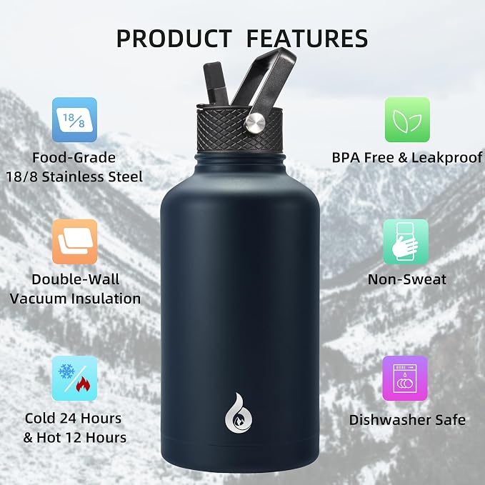BJPKPK Half Gallon Insulated Water Bottles - Image 3