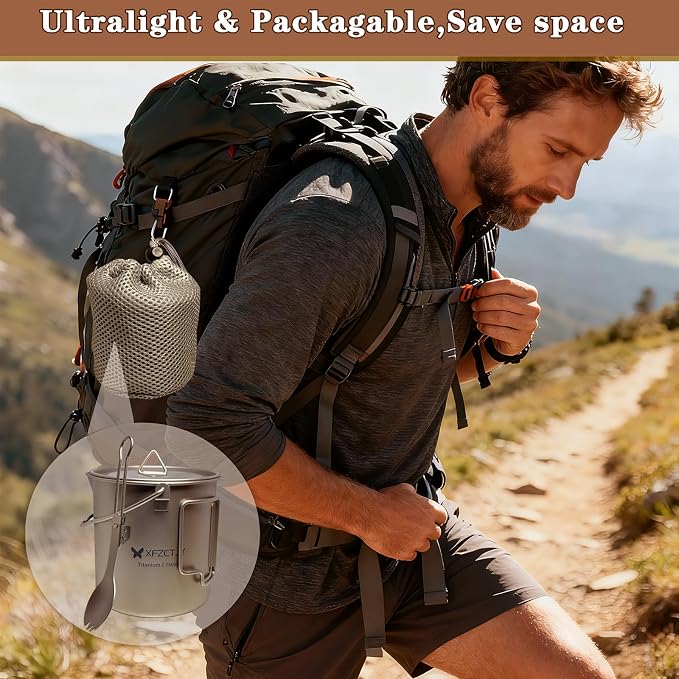 750ml Ultralight Titanium Camping Pot - Image 8