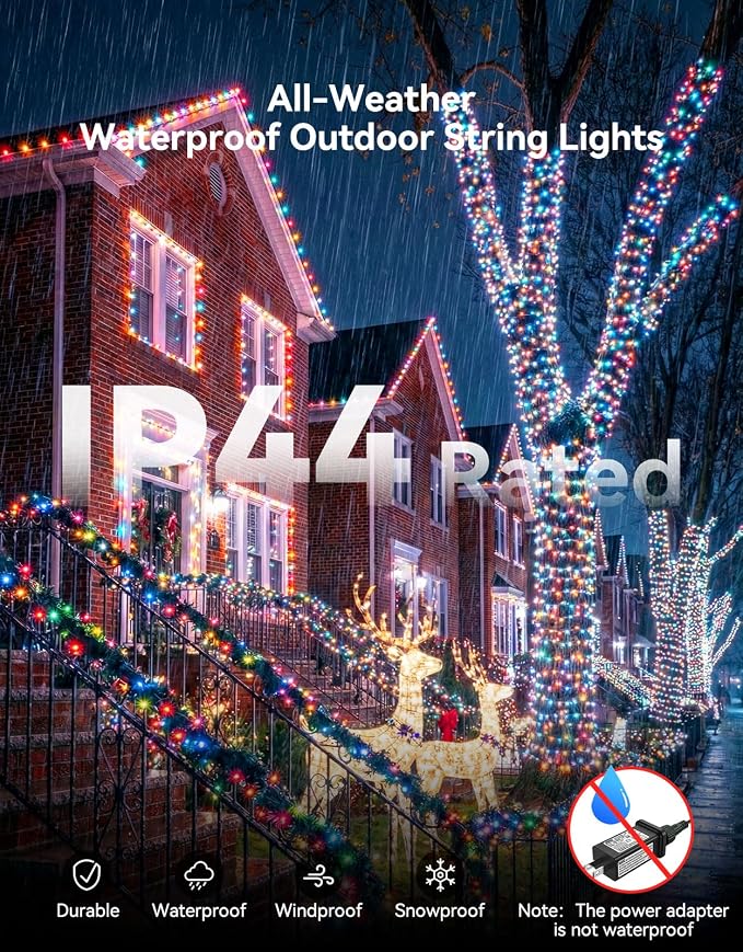 LitHome 99FT 300 LED String Lights Outdoor Indoor, 8 Modes Waterproof Christmas - Image 4