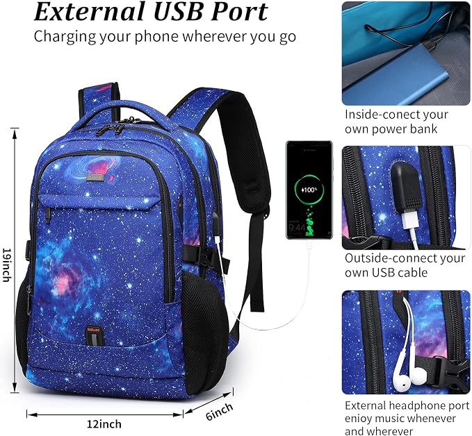 DUSLANG 17 Inch Travel Laptop Backpack Water Resistant College Backpack - Image 2