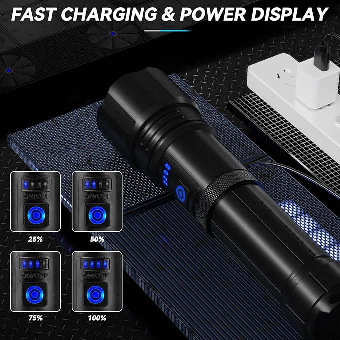 Sigoobal Flashlight LED Rechargeable Flashlights High Lumens, 000 LM Super - Image 3