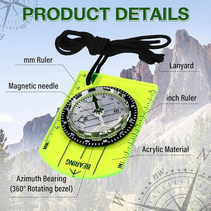 50 Pack Orienteering Compass Bulk Advanced Baseplate Compass Hiking Survival - Image 3