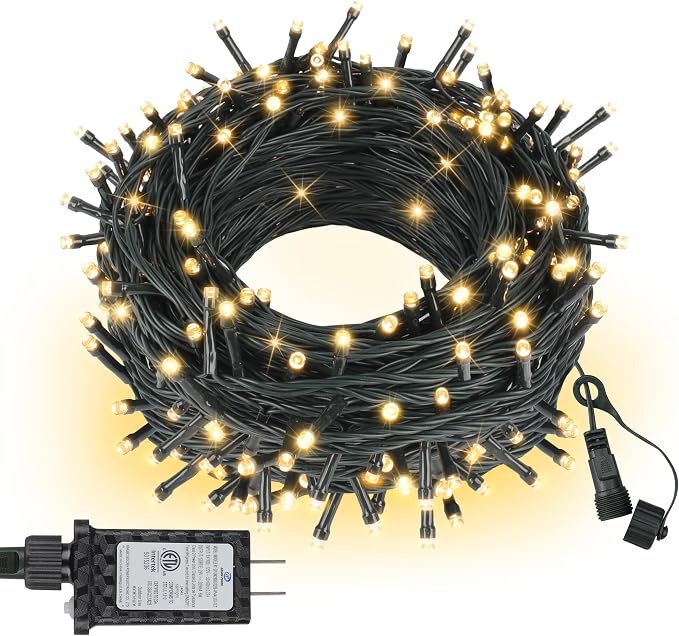 ASENEK Outdoor String Lights 99FT 300 LED Connectable 8 Modes by ASENEK