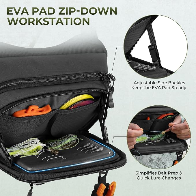 KastKing Bait Boss Water-Resistant Fishing Chest Pack - Image 4