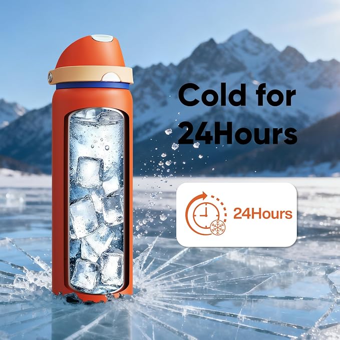 Insulated Water Bottle with Straw - Image 7