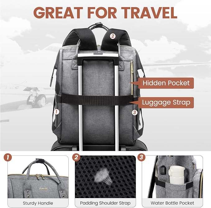 LOVEVOOK Laptop Backpack for Women, 15.6 Inch Professional Womens Travel - Image 5