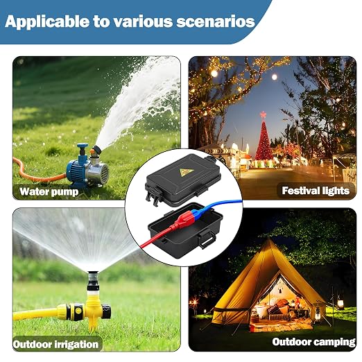 Mini Outdoor Electrical Box, IP54 Waterproof Extension Cord Cover Weatherproof - Image 8