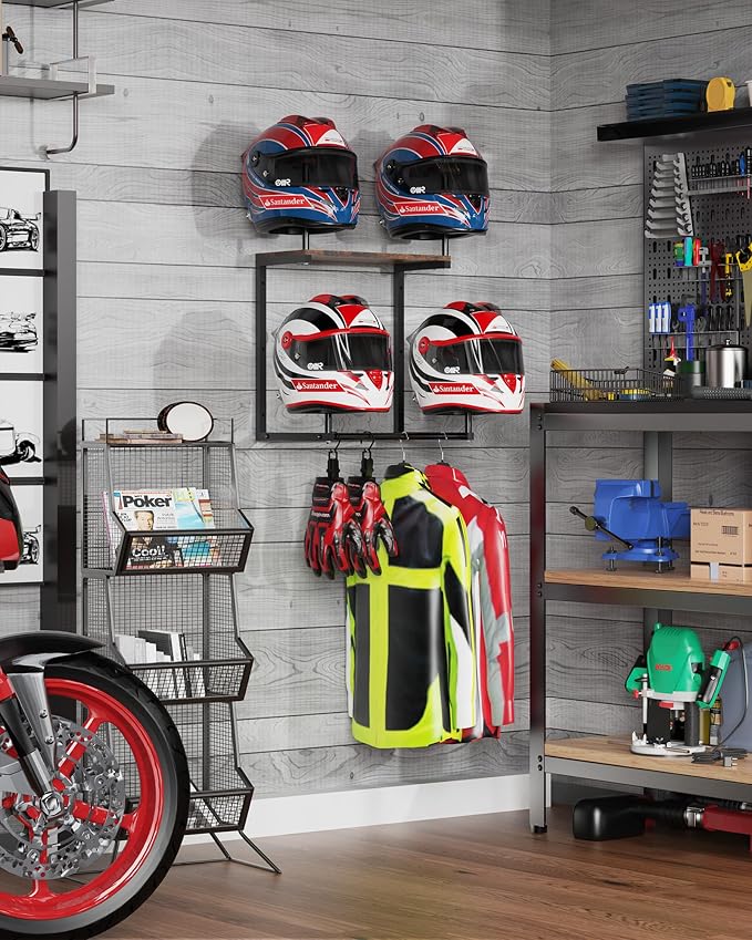 Motorcycle Helmet Holder Wall Mount, Helmet Rack - Image 5