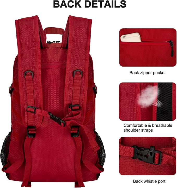 Goloni 45L Hiking Backpack Lightweight Foldable, Waterproof Camping Backpack - Image 4