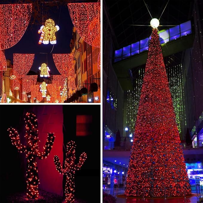 Solar Christmas String Lights Outdoor Waterproof 2PK 500LED 180FT Twinkle Lights - Image 3