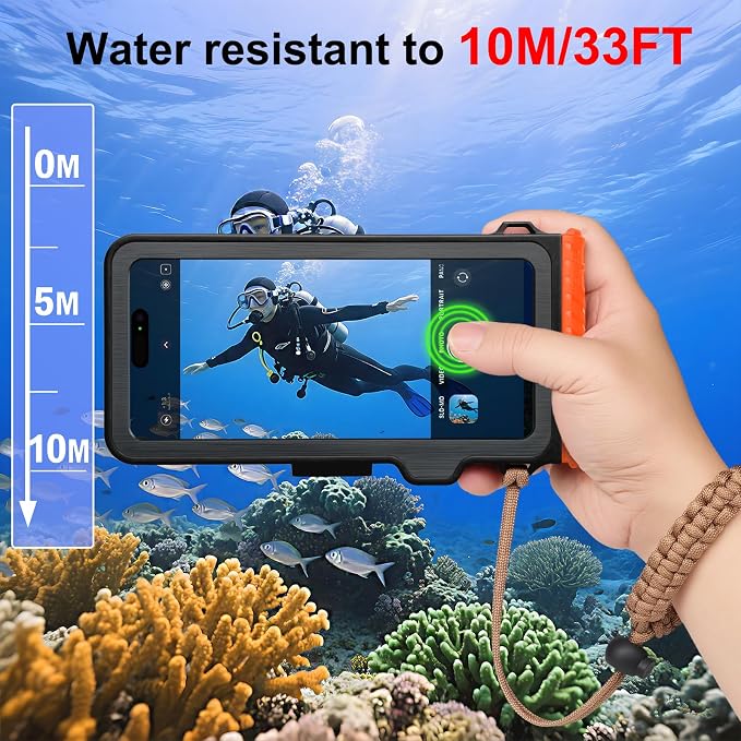 Waterproof Phone Case for Snorkeling & Diving, IP68 Waterproof Hard Case for - Image 2