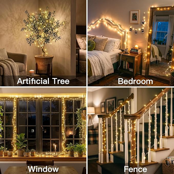 suddus 66ft 200 LED Outdoor String Lights, Fairy Lights Battery Operated - Image 3