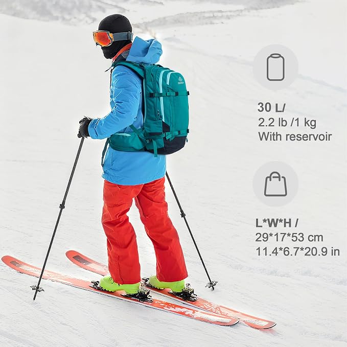 Ski and Snowboard Hydration Backpack, - Image 7