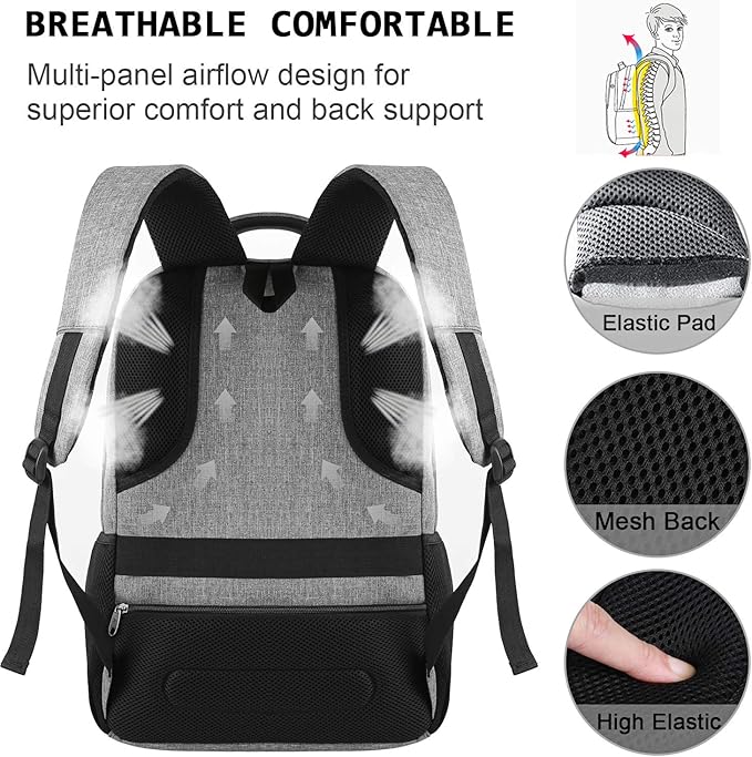 Volher Laptop Backpack, Business Travel Anti Theft Slim Durable Laptops Backpack - Image 5