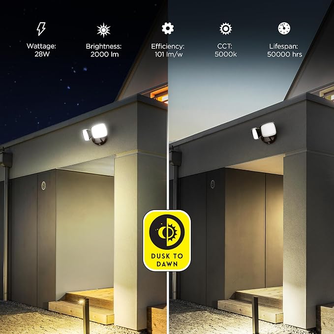 Feit Electric Outdoor LED Security Light, Dusk to Dawn, 28 Watts, Weather - Image 5