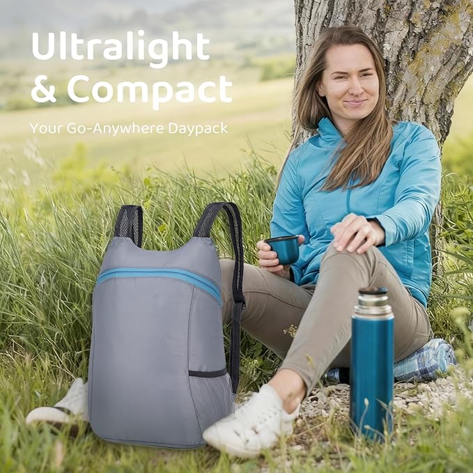 Lightweight and Thin Foldable Backpack, Climbing Bag, Hiking Daypack, 20L - Image 2