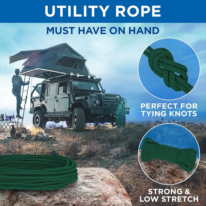TECEUM Cotton Rope 3/16” – 50 FT – Strong All-Purpose Braided Rope – Natural - Image 6
