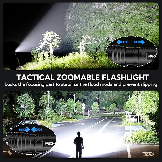 RECHOO S2000 LED Flashlight High Lumens, Super Bright, Mid-Size Tactical - Image 4