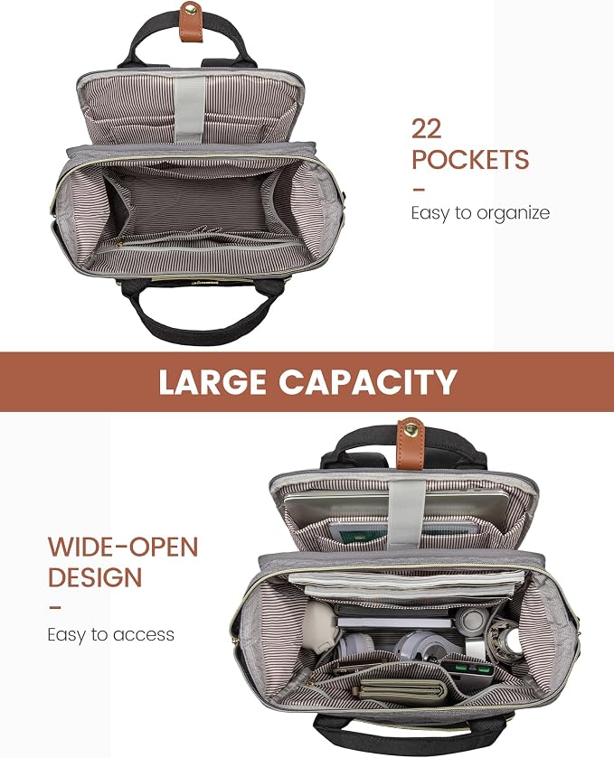 LOVEVOOK Laptop Backpack for Women, 15.6'' Waterproof Nurse Bag Teacher Work - Image 3