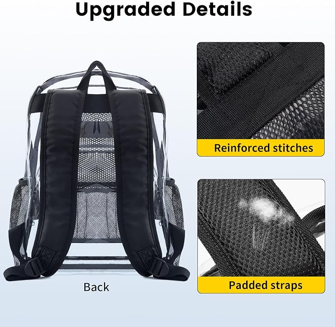Vorspack Clear Backpack Heavy Duty PVC Transparent Backpack Extra Large Clear - Image 6