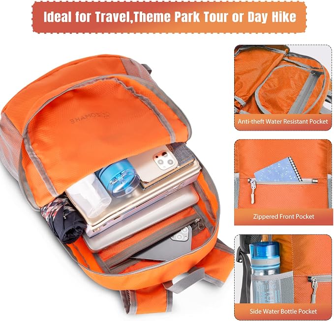 ZOMAKE Ultra Lightweight Hiking Backpack 20L, Packable Small Backpacks Water - Image 3