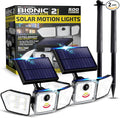 Bionic Flood Light 2 Pk Solar Lights Outdoor Waterproof, Ultra Bright 89 LEDs by BellHowell