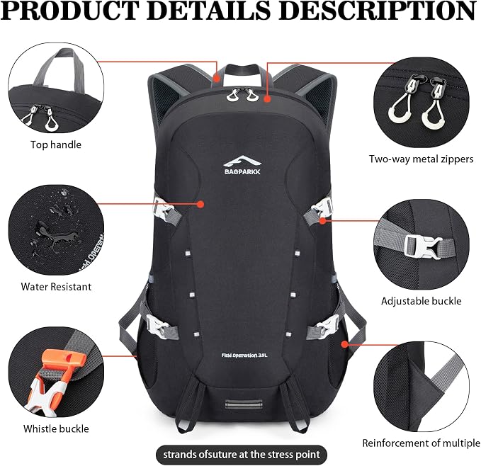 BAGPARKK Hiking Backpack, Large 35L Travel Backpacks - Image 5