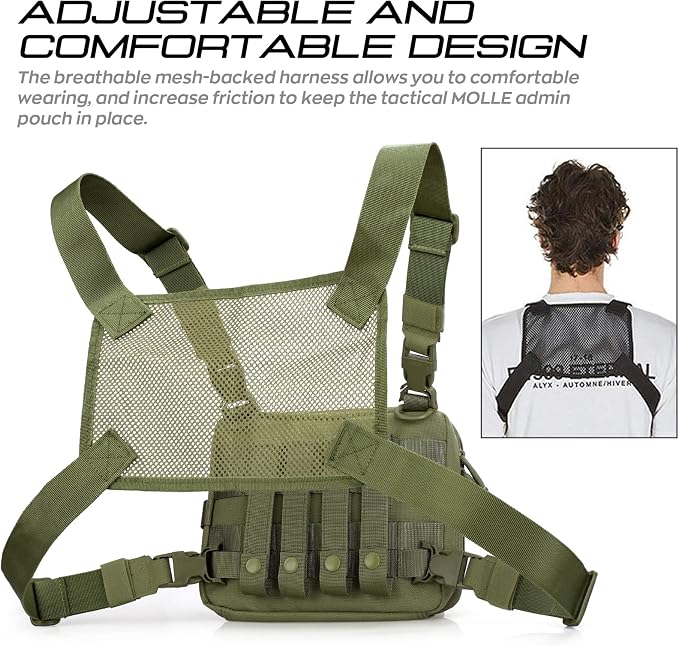 WYNEX Tactical Molle Admin Pouch of Double Layer Design, Admin Pouches Molle - Image 3
