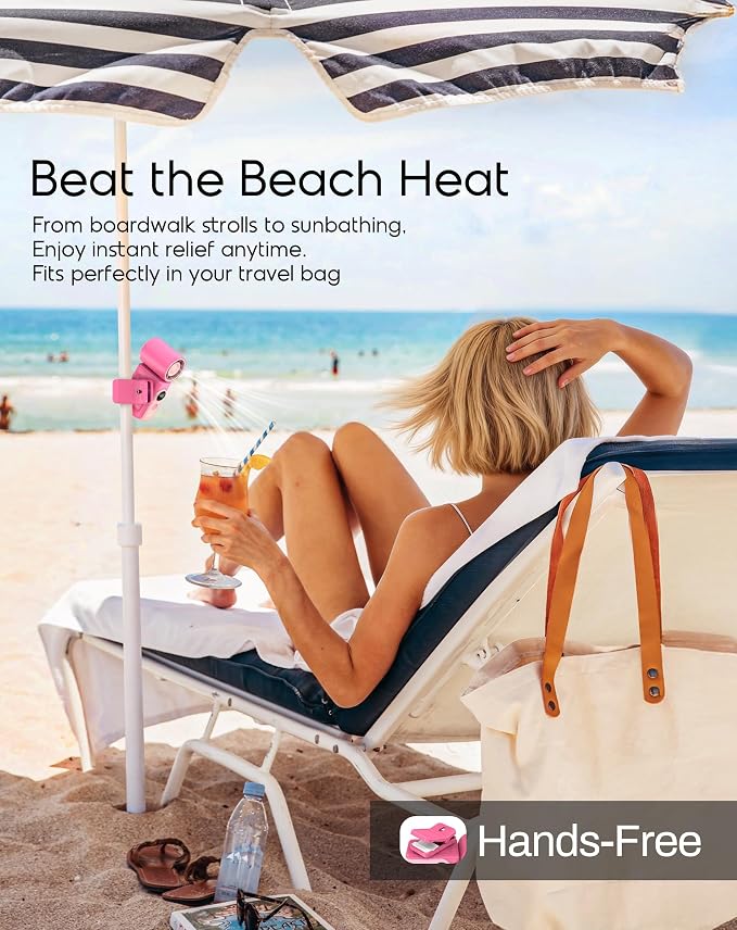 Portable Clip-On Mini Fan, Hands-Free, Turbo Personal Handheld Fans - Image 2