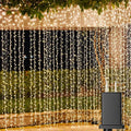 Solhice LED Curtain Lights Outdoor 40ft x10ft, 800 LED Plug in Hanging String by Solhice