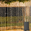Solhice LED Curtain Lights Outdoor 20ft x10ft, 600 LED Plug in Hanging String by Solhice