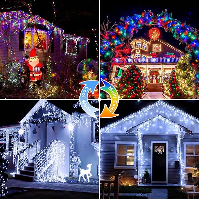 88FT 240LED Connectable String Lights Indoor Outdoor Clear Wire, Cold - Image 7