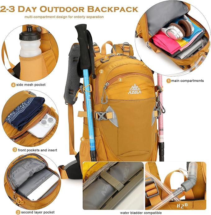 35L Hiking Backpack Detachable Frame Backpack - Image 4