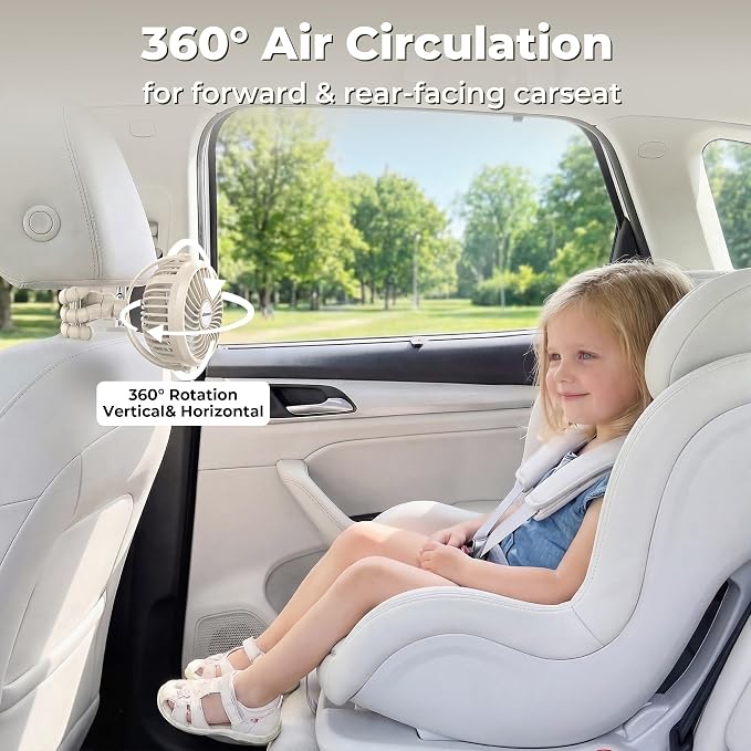 AMACOOL Battery Operated Stroller Fan, Baby Travel Essentials - Image 5