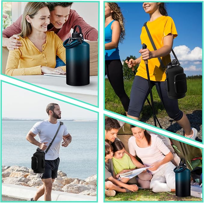 1 Gallon Water Bottle Stainless Steel - 128oz Insulated Flask Water Bottle - Image 8
