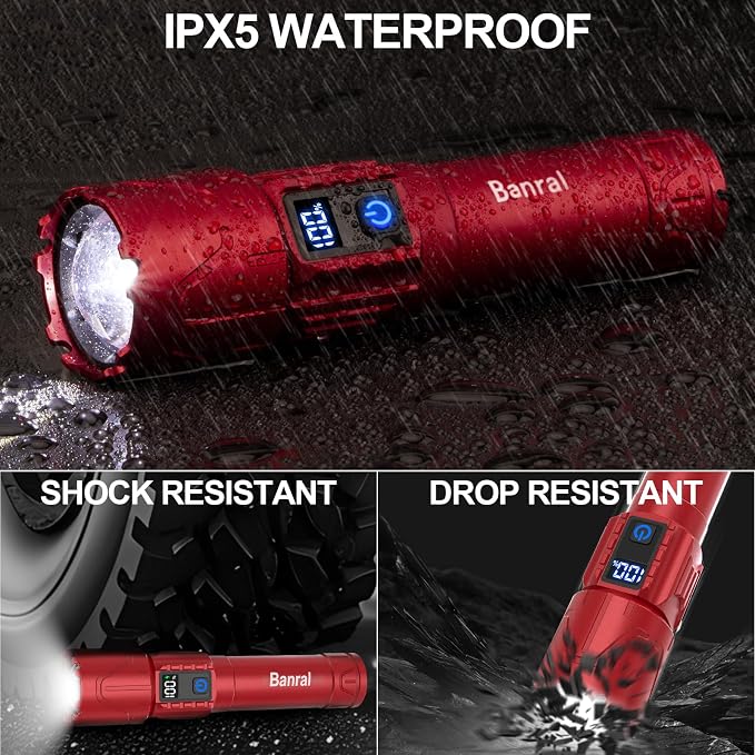 Rechargeable Tactical Flashlights 2000 High Lumens - 5000mAh Super Bright LED - Image 9