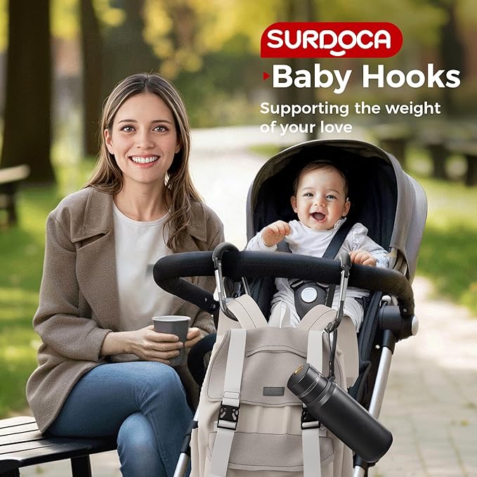 SURDOCA Stroller Hooks, Large Stroller Hooks - Image 4