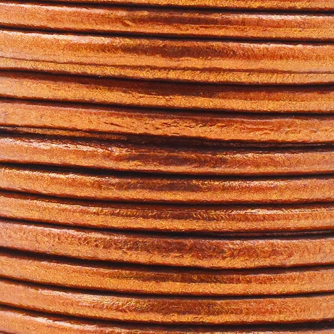Mandala Crafts Round Genuine Copper Leather Cord - Image 3