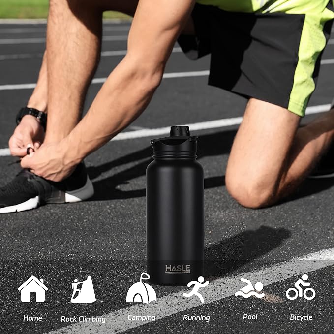 HASLE OUTFITTERS 32 oz Insulated Water Bottle Stainless Steel Double Walled - Image 6