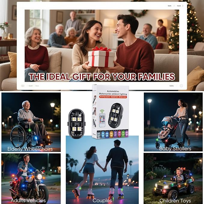Upgraded 4LEDs 6PCS Wireless LED Strobe Lights - Image 9