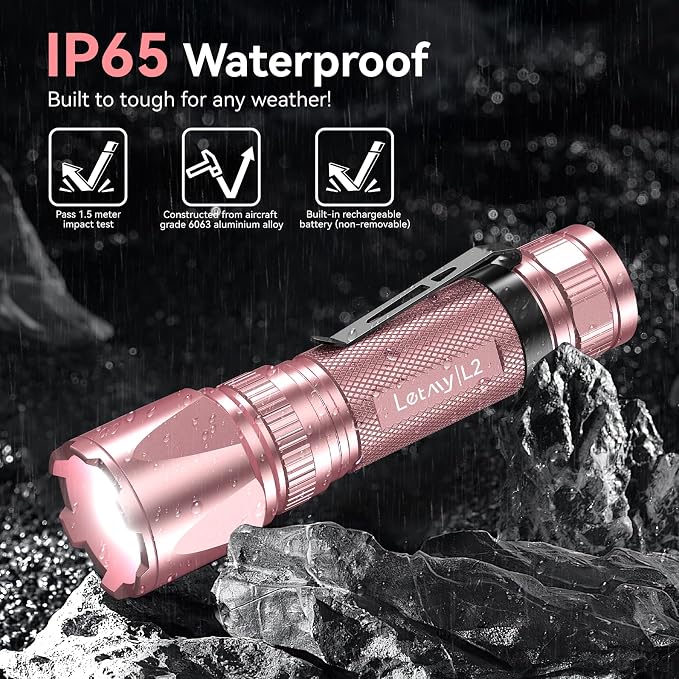 LETMY Rechargeable Flashlights High Lumens, 2 Pack 2000 Lumens Bright LED - Image 5