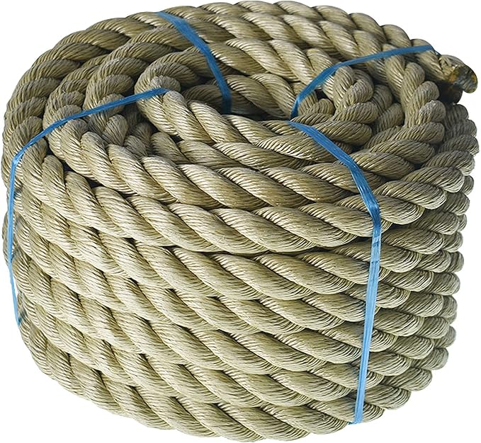 1 inch x 50 feet Twisted ProManila Rope Cordage, UnManila 3 Strand Synthetic by elfinrm