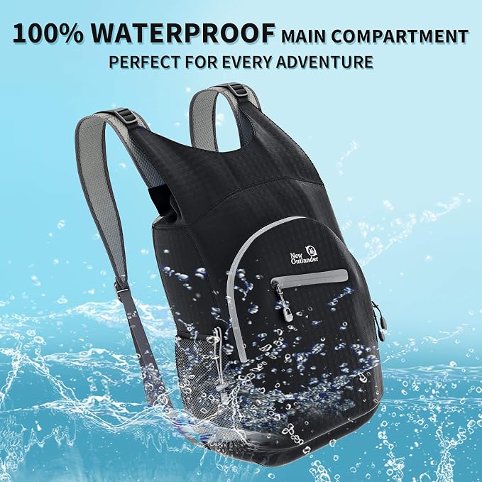 Outlander 100% Waterproof Hiking Backpack Lightweight Packable Travel Daypack - Image 2