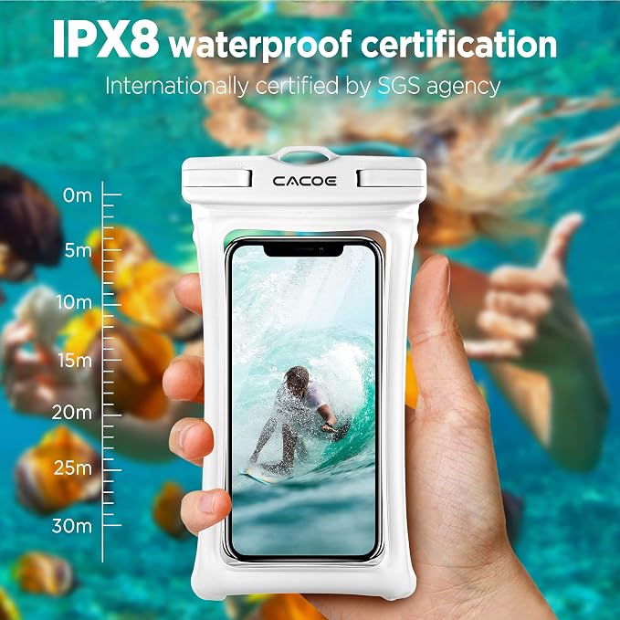 CACOE Floating Universal Waterproof Phone case 2 Pack-Up to 7.0", Phone Pouch - Image 6