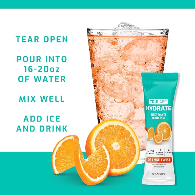 TRULABS Hydrate Electrolyte Drink Mix – Orange Twist Flavor, Sugar-Free - Image 4