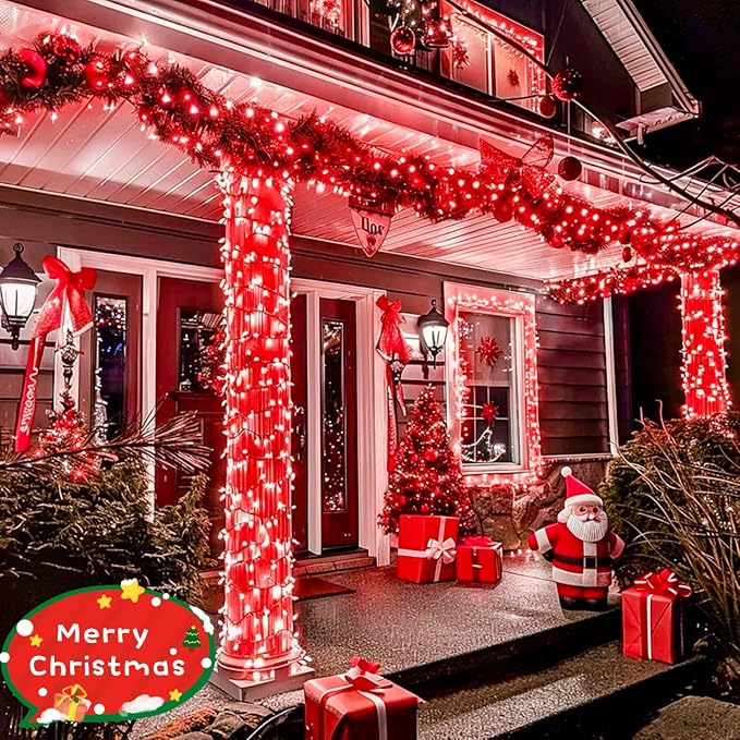 75.8 FT 200 LED Red and White Christmas Lights Outdoor Indoor, Timer & Memory - Image 6