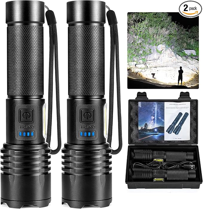 BERCOL Flashlights High Lumens Rechargeable, 90000 Lumens Super Bright Led by BERCOL