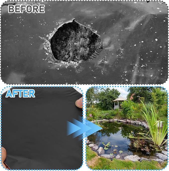 5 Pcs 8 x 8 Inches Pond Liner Repair Patch Self-Adhesive EPDM Liner Repair - Image 3